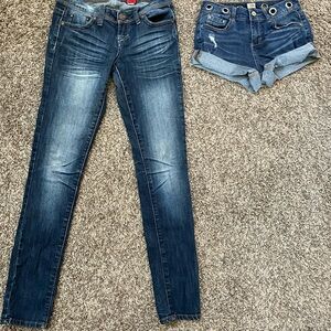 Classic Blue Denim junior size 5 jeans and shorts